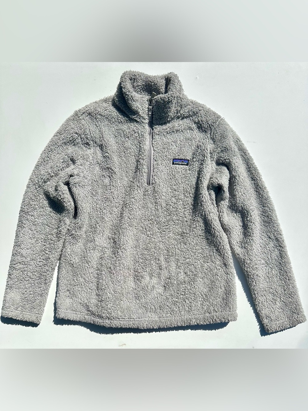 Patagonia Women’s Light Gray Plush Half-Zip Fleece Pullover, XL - Picture 2 of 10